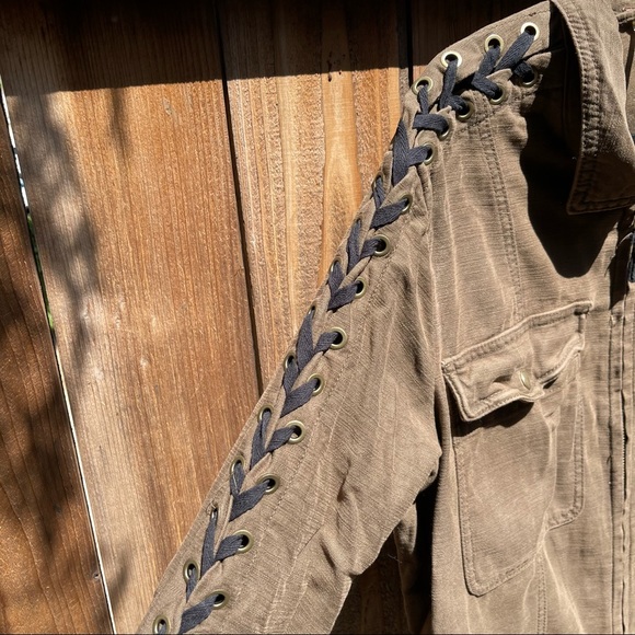 free people • green “faye” military jacket - Picture 3 of 4